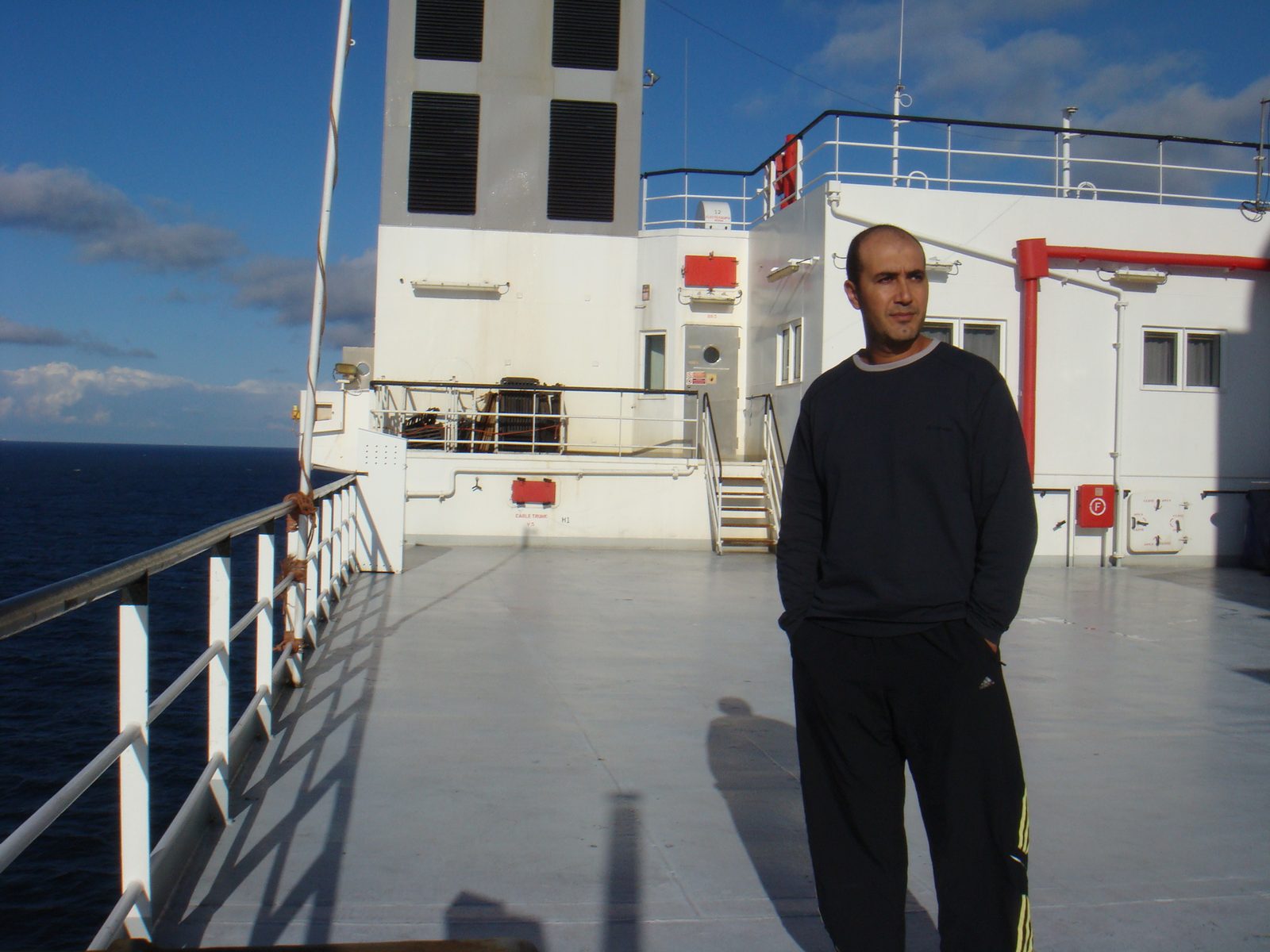 Ehab Abutahoun on the deck of an offshore pipelay vessel during the Nord Stream project